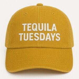 Tequila Tuesdays Hat Yellow Embroidered Baseball Cap Trendy Going Out Brunch